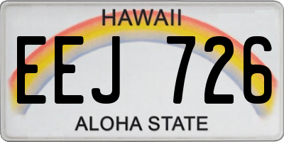 HI license plate EEJ726
