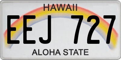 HI license plate EEJ727