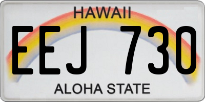 HI license plate EEJ730