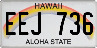 HI license plate EEJ736