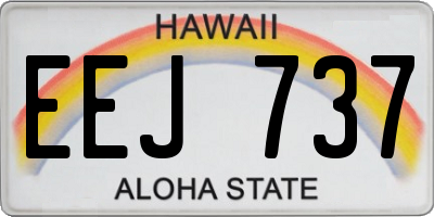 HI license plate EEJ737
