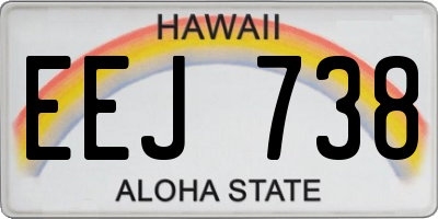 HI license plate EEJ738