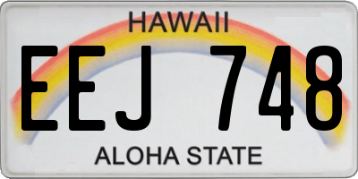 HI license plate EEJ748