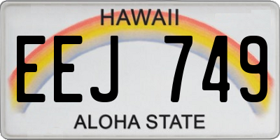 HI license plate EEJ749