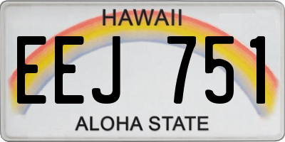 HI license plate EEJ751