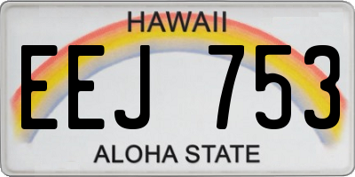 HI license plate EEJ753