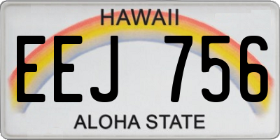 HI license plate EEJ756