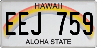 HI license plate EEJ759