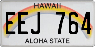 HI license plate EEJ764
