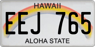 HI license plate EEJ765