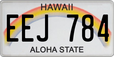 HI license plate EEJ784