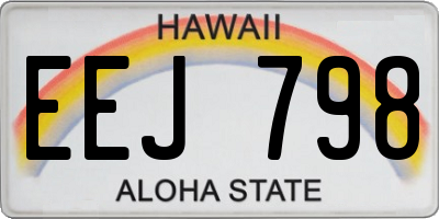 HI license plate EEJ798