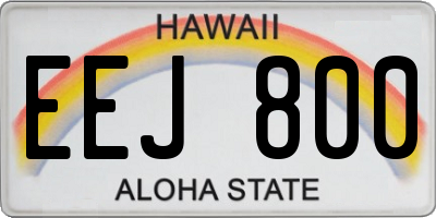 HI license plate EEJ800