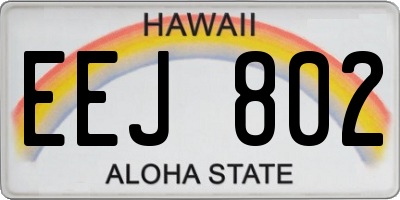 HI license plate EEJ802