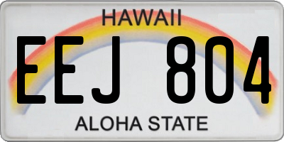 HI license plate EEJ804
