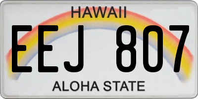 HI license plate EEJ807
