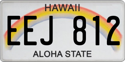 HI license plate EEJ812