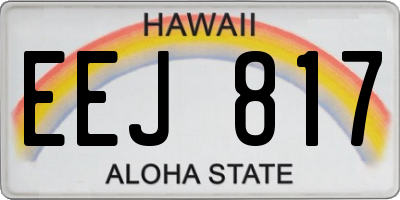 HI license plate EEJ817