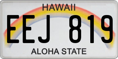 HI license plate EEJ819