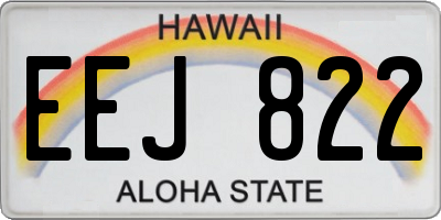 HI license plate EEJ822