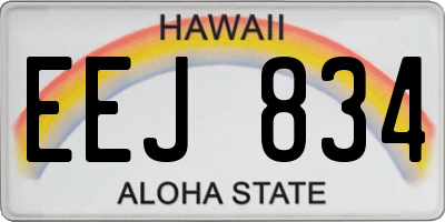 HI license plate EEJ834