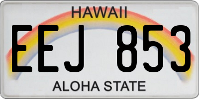 HI license plate EEJ853