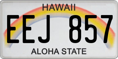 HI license plate EEJ857