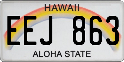 HI license plate EEJ863