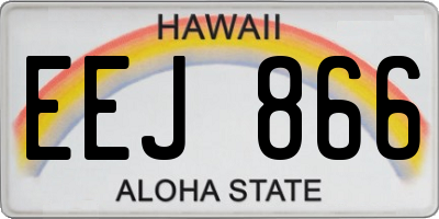 HI license plate EEJ866