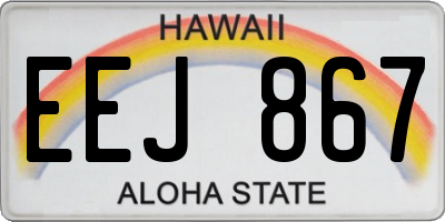 HI license plate EEJ867