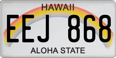 HI license plate EEJ868