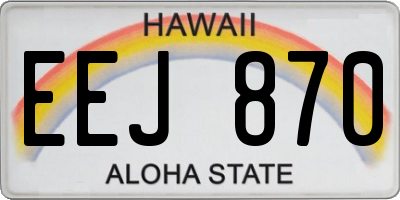 HI license plate EEJ870