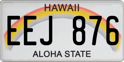 HI license plate EEJ876