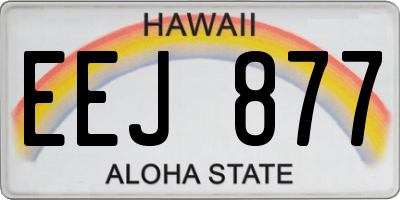 HI license plate EEJ877