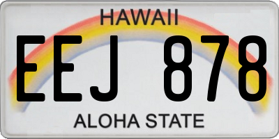 HI license plate EEJ878