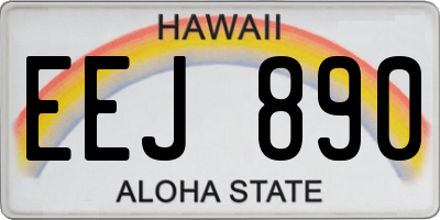 HI license plate EEJ890