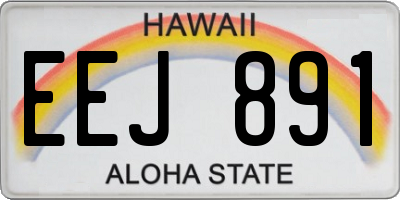HI license plate EEJ891