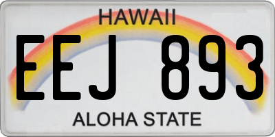 HI license plate EEJ893