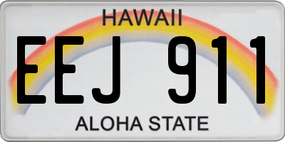 HI license plate EEJ911