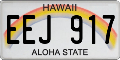 HI license plate EEJ917