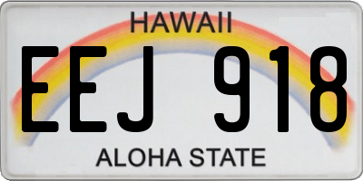 HI license plate EEJ918