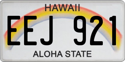 HI license plate EEJ921