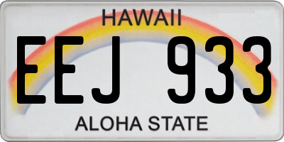 HI license plate EEJ933