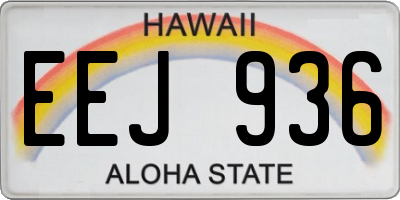 HI license plate EEJ936