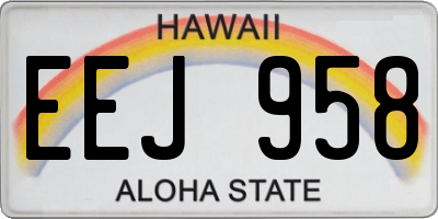 HI license plate EEJ958