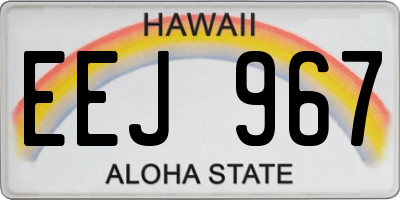 HI license plate EEJ967