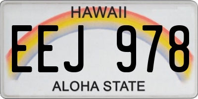 HI license plate EEJ978