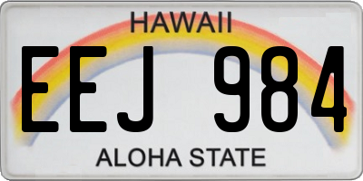HI license plate EEJ984