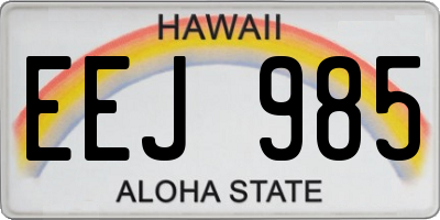HI license plate EEJ985