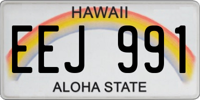 HI license plate EEJ991